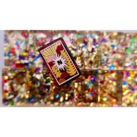 Édition Limitée – Jeu de Mahjong Américain en Acrylique avec Confettis Rouge et Or, Peint à la Main, Motif Floral Festif, 160 Pions – Jeu de Fête et de Festival