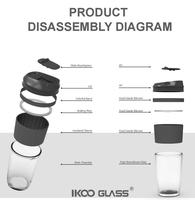 Mug à café en verre borosilicate de haute qualité, sans BPA, avec couvercle anti-fuite et étui de transport portable (320 ml) – Nouveau design, vente en gros directe usine Chine