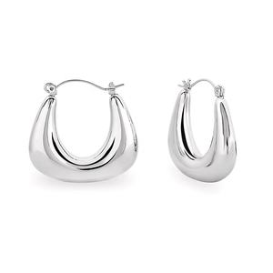 Nueva joyería de moda gruesa de alta calidad, pendientes de aro de tubo grueso grande hueco en forma de U hipoalergénico chapado en oro de 18 quilates para mujer - Product Image 6