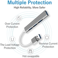 Adaptador Multipuerto USB 4 en 1 Portátil Justlink, Carcasa de Aleación de Aluminio, Hub USB 3.0 para Laptop y PC
