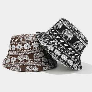 Chapeau Bob Réversible Imprimé Éléphant Tendance pour Hommes et Femmes – Idéal pour l'Été et les Activités de Plein Air - Product Image 1