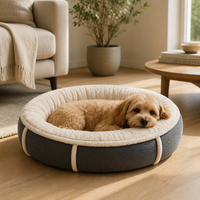 Lit rond pour chien, chaud et confortable, en fausse fourrure, nid pour animaux de compagnie, coussin de couchage moderne et solide pour chats et petits animaux
