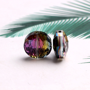 Cuentas redondas planas de cristal Zhubi de 14MM para la fabricación de joyas, colgante de cristal, cuentas de vidrio facetadas para collar, decoración de ropa - Product Image 3