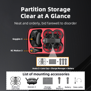 Estuche portátil con asa con cremallera de espuma Drone caja dura de transporte para Dji Avata <span class=keywords><strong>2</strong></span> accesorios organizador bolsa de malla impermeable - Product Image 6