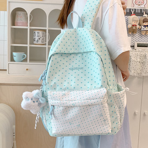 Cute Polka Dot <b>Backpack</b> For Women Lightweight Daily Use With Detachable Strap <b>Waterproof</b> Softback Style Japan Design - Product Image 4