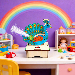 Jouet de puzzle en bois à faire soi-même, très vendu, paon, écran d'ouverture, STEM, éducatif, assemblage <span class=keywords><strong>manuel</strong></span> pour enfants, expérience <span class=keywords><strong>scientifique</strong></span> à vapeur - Product Image 1