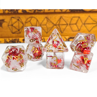 Jeu de dés en résine polyédrique de luxe à 7 matrices pour les jeux de rôle RPG Donjon et Dragons