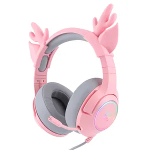 Cheap K9 Rgb 3.5Mm Pink Led Playstation Headset auricolari cablati cuffie cuffie da gioco a Led cuffie per Computer Gamer