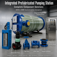 Station de pompage préfabriquée intégrée anti-corrosion en PRV pour le relevage des eaux usées et le drainage des eaux de pluie côtières