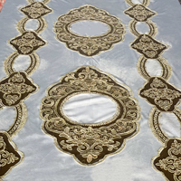Nappes en lin de qualité supérieure pour table à manger, écologiques, avec dentelle brodée, toucher velours, pour décoration de mariage et de Noël