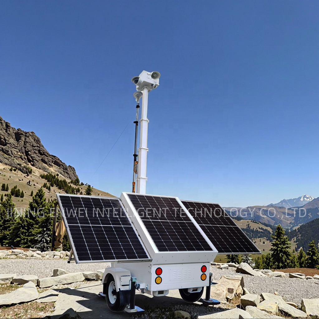 Mobile Solar Security Trailer with High Performance CCTV Camera for Bank Monitoring