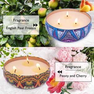 Vela perfumada sin humo para decoración del hogar, cera de soya con lata grande de tres mechas, para exterior e interior, venta al por mayor - Product Image 1