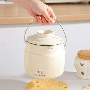 Pot à huile multifonction portable en céramique <span class=keywords><strong>Metka</strong></span> modèle 8366 avec filtre en acier inoxydable 304, capacité de 1500 ml et couvercle - Product Image 5