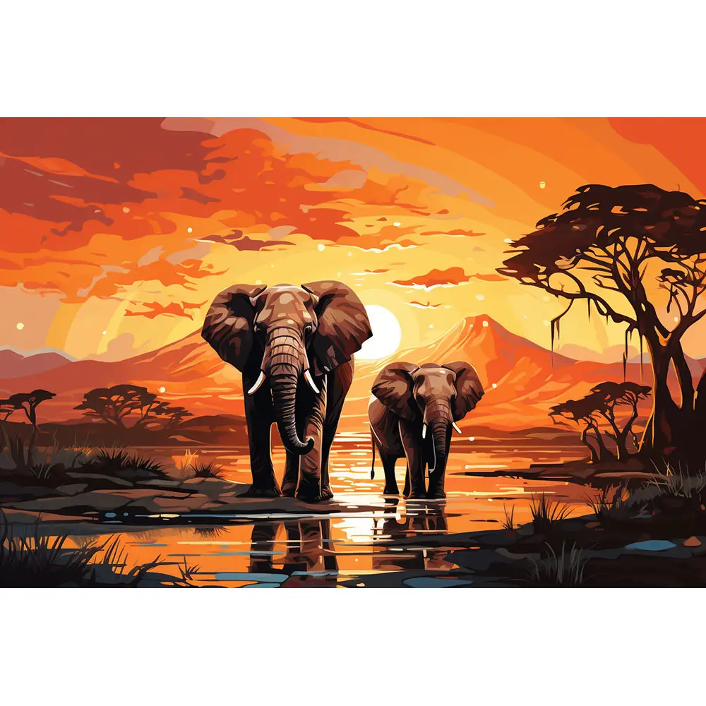DIY Personalizado 30*40 5D Kits de Pintura Diamante Elefante Animais Mosaico Arte Maravilhoso Casa Pintura Impressa Materiais Acrílicos