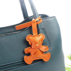 New Cute Designer <b>Keychain</b> Leather Bear <b>Keychain</b> Trendy Leather Keyring for Women Bag Pendant Luxury Bag Charms - Product Image 3
