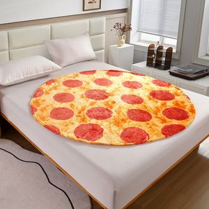 FY Vente Chaude Personnalisé Super Doux Flanelle Aliments Fruits Tarte Pizza Pepperoni Omelette Tortilla Couverture - Product Image 1