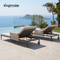 Chaise longue d'extérieur en aluminium pour hôtel, villa, terrasse, piscine, jardin, ensemble de mobilier de patio