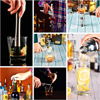 Ensemble de shaker à cocktails en acier inoxydable Camol Factory, 6 pièces, avec jigger, cuillère à mélanger, verseurs, 750 ml, accessoires de bar, kit de barman