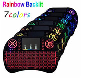 Clavier sans fil I8 Batterie au lithium 2,4 GHz Souris aérienne avec pavé tactile Télécommande avec lumière blanche unique Mini clavier RGB
