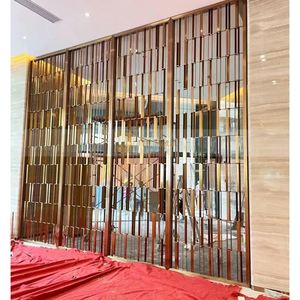 ANN2879 Brushed Stainless Steel Decorative <b>Screen</b> Panel Custom Partition <b>Wall</b> System for Corporate Space Design - Product Image 5