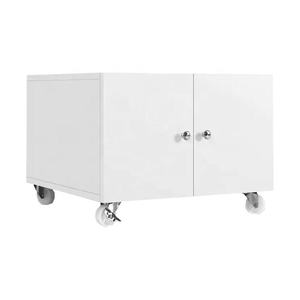 Armoire de rangement mobile blanche avec roulettes universelles, socle pour imprimante et classeur, suffisamment d'espace de rangement pour les livres et les dossiers - Product Image 2