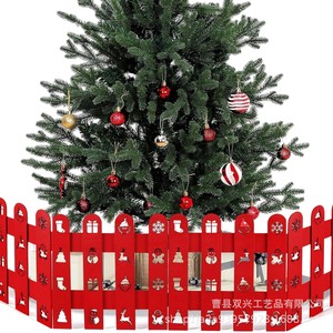 Wooden <b>Christmas</b> <b>Tree</b> Fence <b>Base</b> Rectangle Reusable <b>Christmas</b> Decoration <b>Tree</b> Skirt Protective Fence - Product Image 1