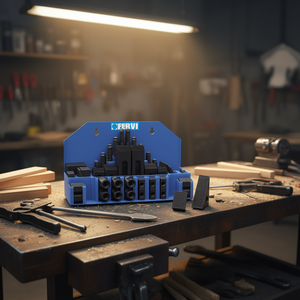 Kit de Apuntalamiento Fervi de 20 Piezas, Cuñas y Bloques Metálicos para Uso en Taller - Product Image 3