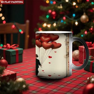 Hot Drink Lover Mug Frosted Black 11oz <b>Ceramic</b> Heat Color Changing Magic <b>Cup</b> - Product Image 2