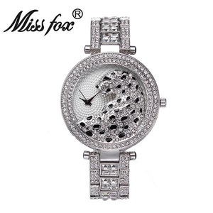 Reloj de Lujo para Mujer con Diamantes, Reloj de Acero Inoxidable, Reloj de Cuarzo con Diseño de Leopardo, Gran Venta - Product Image 4