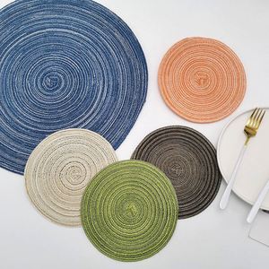 Factory Directly Sells Nordic Cotton Yarn <b>Round</b> Woven Bamboo <b>Placemat</b> for Wedding Party Home Decoration - Product Image 6