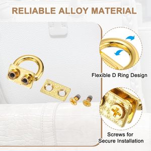 Boucle de fixation latérale pour sac, fermoir métallique pour suspension de sac à main, connecteur de chaîne de sac à main avec anneaux en D - Product Image 3