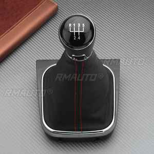 Poignée de levier de vitesses manuelle 5 vitesses pour voiture, avec soufflet en cuir, pour VW Golf 5 6 - Product Image 1