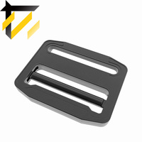 Boucle coulissante rectangulaire légère en zinc tactique pour sacs et ceintures Noir/Argent Diamètre intérieur 50 mm
