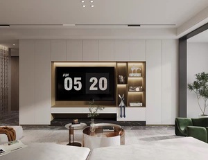 Mobile <span class=keywords><strong>TV</strong></span> Moderno Minimalista da Parete in MDF, Design Personalizzato per Soggiorno con Illuminazione a LED - Product Image 2