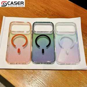 Nueva Funda para Teléfono con Anillo Magnético Transparente con Degradado de Purpurina Láser, Carga Inalámbrica, Resistente a Golpes, Sensación de Piel, para iPhone 17/16/15/<span class=keywords><strong>14</strong></span> - Product Image 2