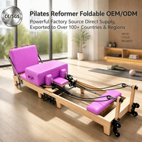 BSW Reformer de Pilates pliable et durable en érable et chêne, qualité professionnelle pour studio de Pilates, résistance à ressort réglable, garantie 10 ans
