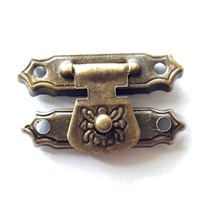 批发木制首饰盒小型仿古金属锁插销装饰扣扣 - Product Image 5