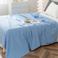 Coton gaufré Plaid serviette couette couvre-lit simple Double reine roi couverture de lit canapé jeter couvertures imprimé motif lit couverture