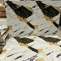 Dernier panneau mural en marbre design moderne, haute brillance, imperméable pour usage intérieur, feuille de marbre UV nouveau design