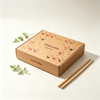 Boîte à bento sushi personnalisée en gros, emballage alimentaire Omakase de haute qualité, boîte à lunch en papier, emballage sushi à l'encre de soja