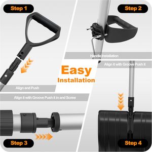 Leichte Schneeschaufel 48 Zoll Ergonomischer D-Griff, Großes Schaufelfeld für Einfahrt, Gehweg, Auto & Camping - Product Image 6