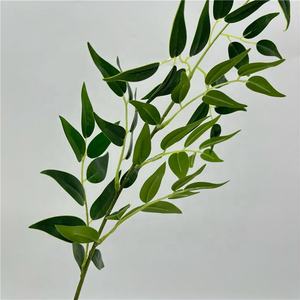 All'ingrosso simulazione reale tocco artificiale foglie finte verdi foglie artificiali di bambù foglie artificiali pianta - Product Image 5