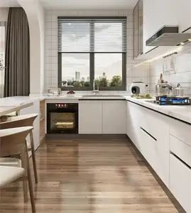Küchenmöbel Komplettset Holzfurnier antiker Stil PVC klassischer Ablageschrank Heimgebrauch und Wohnung