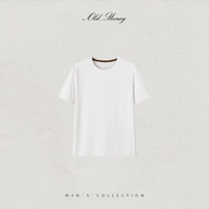 เสื้อยืดคอกลมทรงปกติสำหรับผู้ชาย Old.Money แขนสั้น สีพื้น ผ้าฝ้ายเจอร์ซีย์ถัก 100% สไตล์ลำลอง - Product Image 4