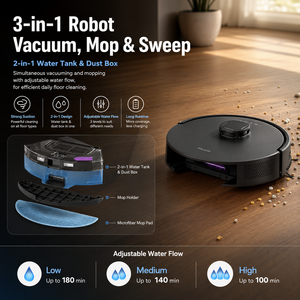 Aspirateur robot 18000Pa avec station d'auto-vidage, navigation LDS, application Tuya, bac à poussière 2L, autonomie 120 min, fabricant OEM ODM - Product Image 4