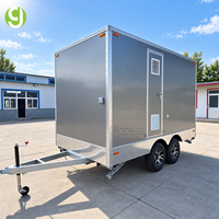 Remorque de toilettes portables Goeasy robuste, conception à essieu unique, remorquage facile pour les travaux en extérieur à la ferme et au ranch