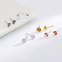 Pendientes de copa cónica baratos al por mayor, pendientes de plata de ley 925, pendientes de perlas, accesorios para hacer