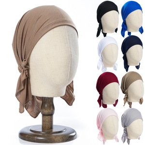 ZiFeng OEM nouveau femmes Stretch tricoté embout couleur unie doux respirant <span class=keywords><strong>bonnet</strong></span> <span class=keywords><strong>de</strong></span> <span class=keywords><strong>nuit</strong></span> <span class=keywords><strong>coton</strong></span> tricorne chapeau chapeaux - Product Image 1