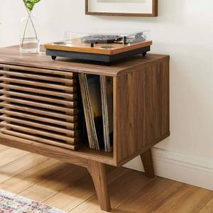 Meuble de rangement pour disques vinyles Smile Wood, couleur personnalisée, style rustique, étagère pour vinyles LP, étagère à livres pour la maison - Product Image 4