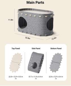 Casa para gatos de fieltro de lujo con DISEÑO DE DOBLE CAPA | Cama de condominio plegable para gatos para mascotas de interior - Product Image 6